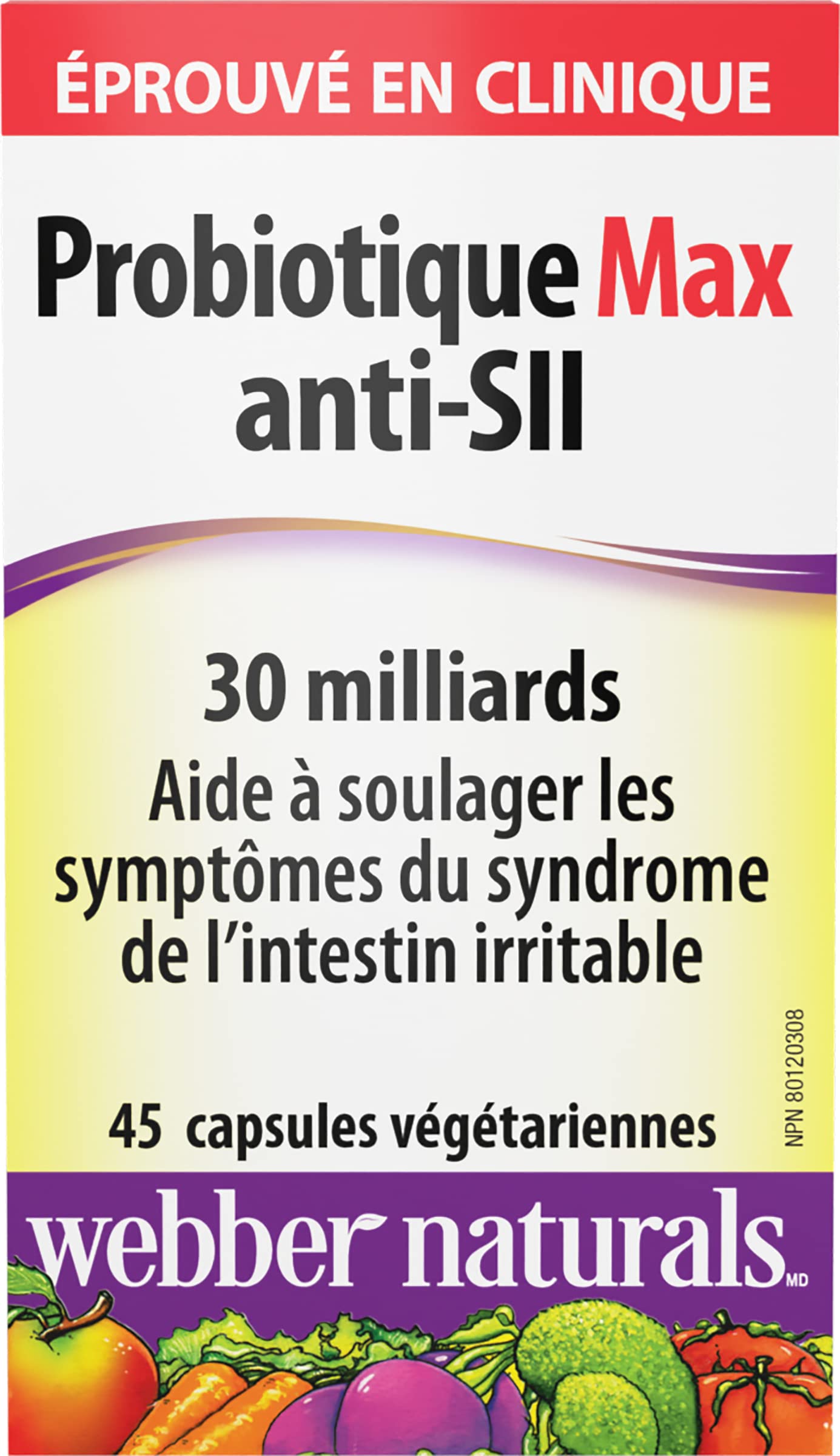 Webber Naturals Probiotic Max IBS Support, 30 Billion Active Cells, 5 Probiotic Strains, 45 Capsules, Helps Reduce Symptoms of Irritable Bowel Syndrome, Vegetarian 🍁 All In One Marketplace Canada