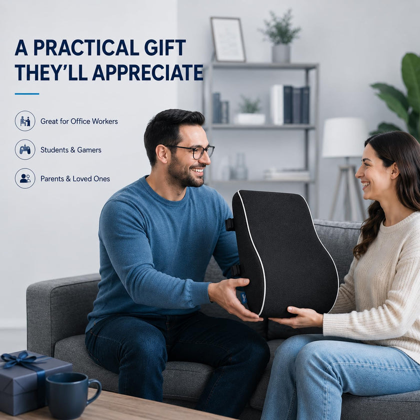 QUTOOL Lumbar Support Pillow for Office Chair, High-Density Memory Foam Back Cushion with Dual Adjustable Straps, Breathable 3D Mesh Cover, Ergonomic Back Support for Everyday Sitting 🍁 All In One Marketplace Canada