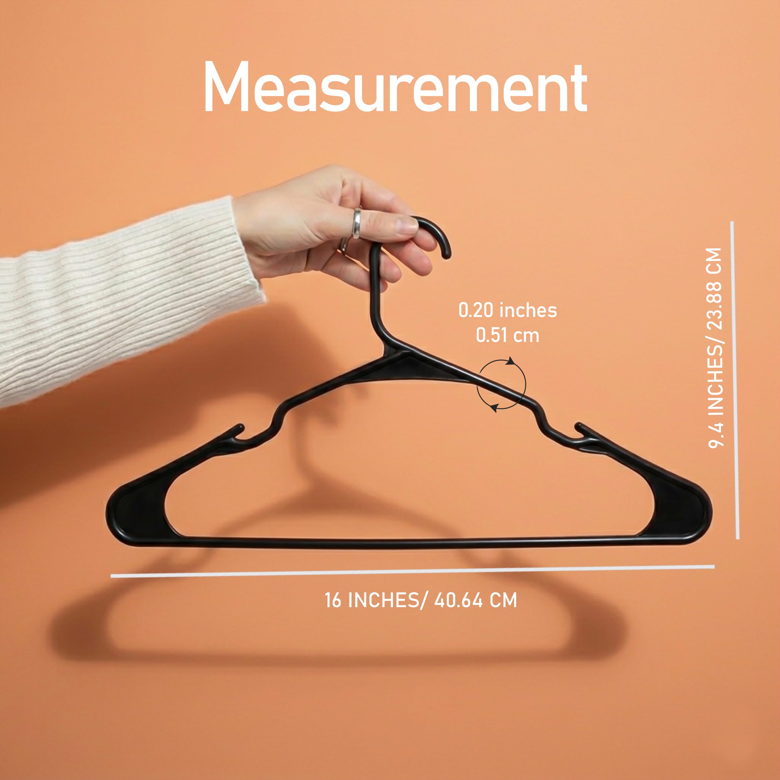 Utopia Home Plastic Hangers, 50 Pack, Clothes Hangers with Shoulder Grooves, Durable Space Saving Coat Hanger for Shirts, Pants, Skirts, Jackets, Blouses, Dresses and Everyday Wardrobe Use (Black) 🍁 All In One Marketplace Canada
