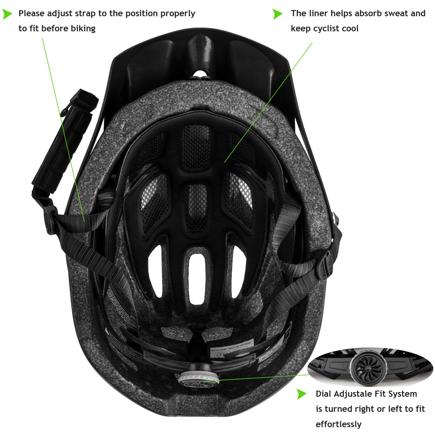 Bike Helmet, Exclusky Mountain Bike Helmet Men Women Lightweight Breathable Adjustable Adult Bicycle Cycle MTB Helmet 56-61cm 🍁 All In One Marketplace Canada