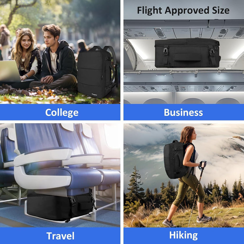Travel Laptop Backpack, Airplane Approved Travel Backpack Suitcase For Men Women, Lightweight College 35l Luggage Bag 15.6 inch Laptop Backpack Gifts For Casual Business, Black 🍁 All In One Marketplace Canada