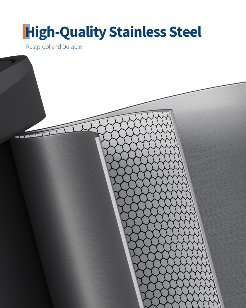 Garvee 21 Gallon / 80 Liter Stainless Steel Trash Can with Lid, Large Garbage Can for Kitchen, Rustproof Step-on Kitchen Metal Trash Bin with Liner Rim, Rear Handle, Soft Close Plastic Lid, Silver 🍁 All In One Marketplace Canada