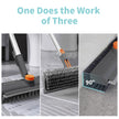 3 in 1 Floor Scrub Brush with Long Handle and 360° Rotation Head, Multi-Purpose Cleaning Brush, Including Flat Bristle Brush, Angled Bristle Brush and Scraper 🍁 All In One Marketplace Canada