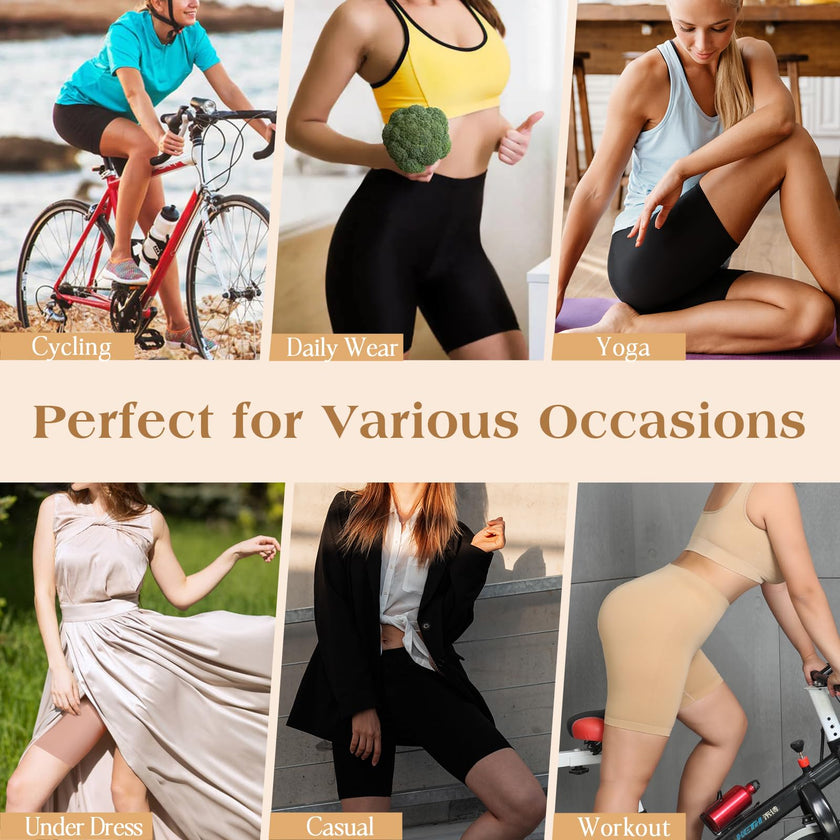 Reamphy 3 Pack Slip Shorts for Women Under Dress,Comfortable Smooth Yoga Shorts, Workout Biker Shorts 🍁 All In One Marketplace Canada
