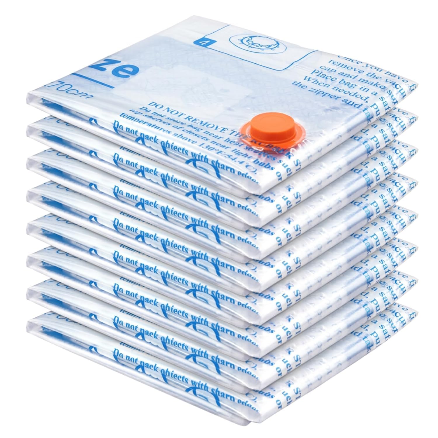 Vacuum Storage Bags 8 Medium, Space Saver Sealer Bags, Airtight Compression Bags for Clothes, Pillows, Comforters, Blankets, Bedding 🍁 All In One Marketplace Canada