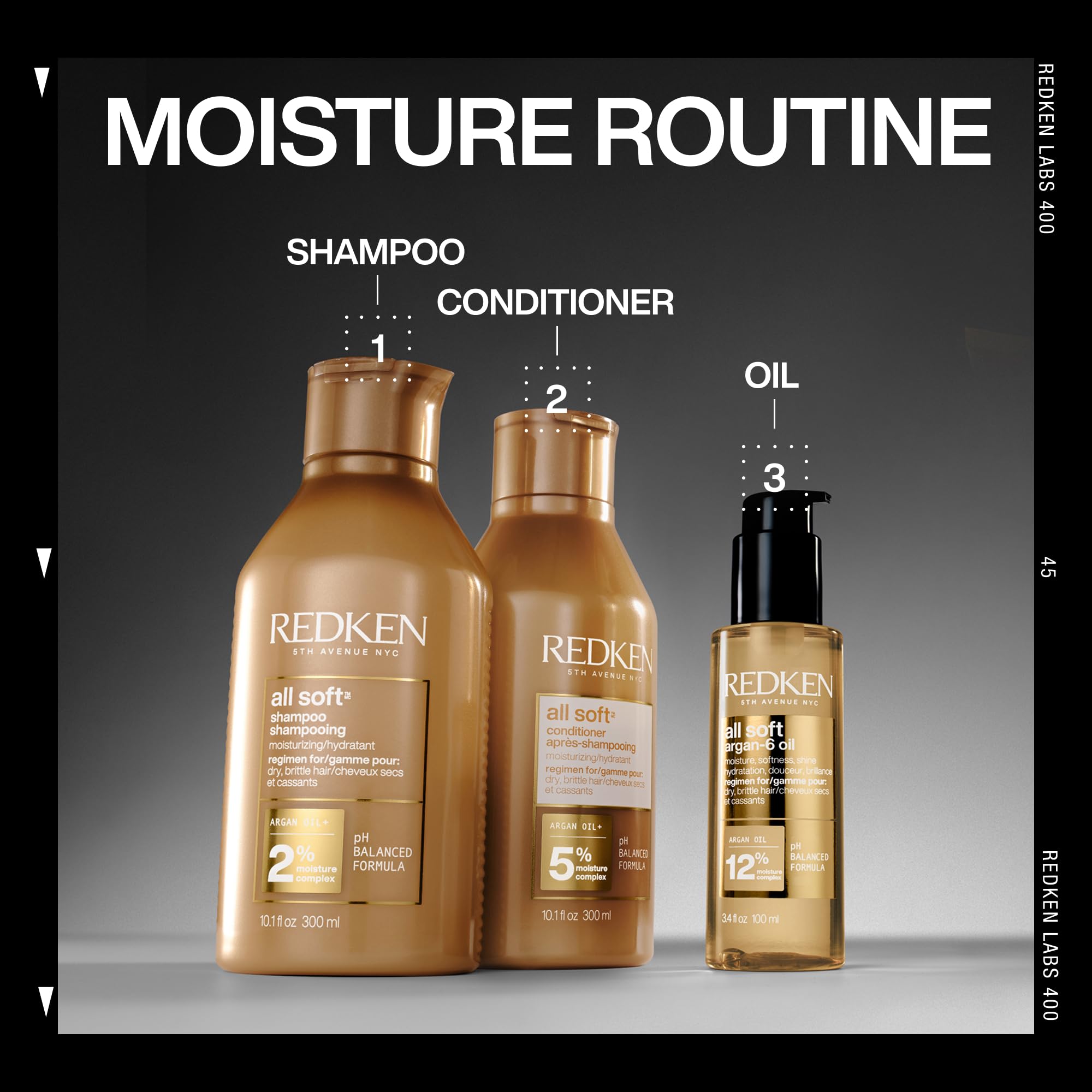Redken All Soft Shampoo, For Dry/Brittle Hair, Moisturizes & Provides Intense Softness and Shine, With Argan Oil 🍁 All In One Marketplace Canada