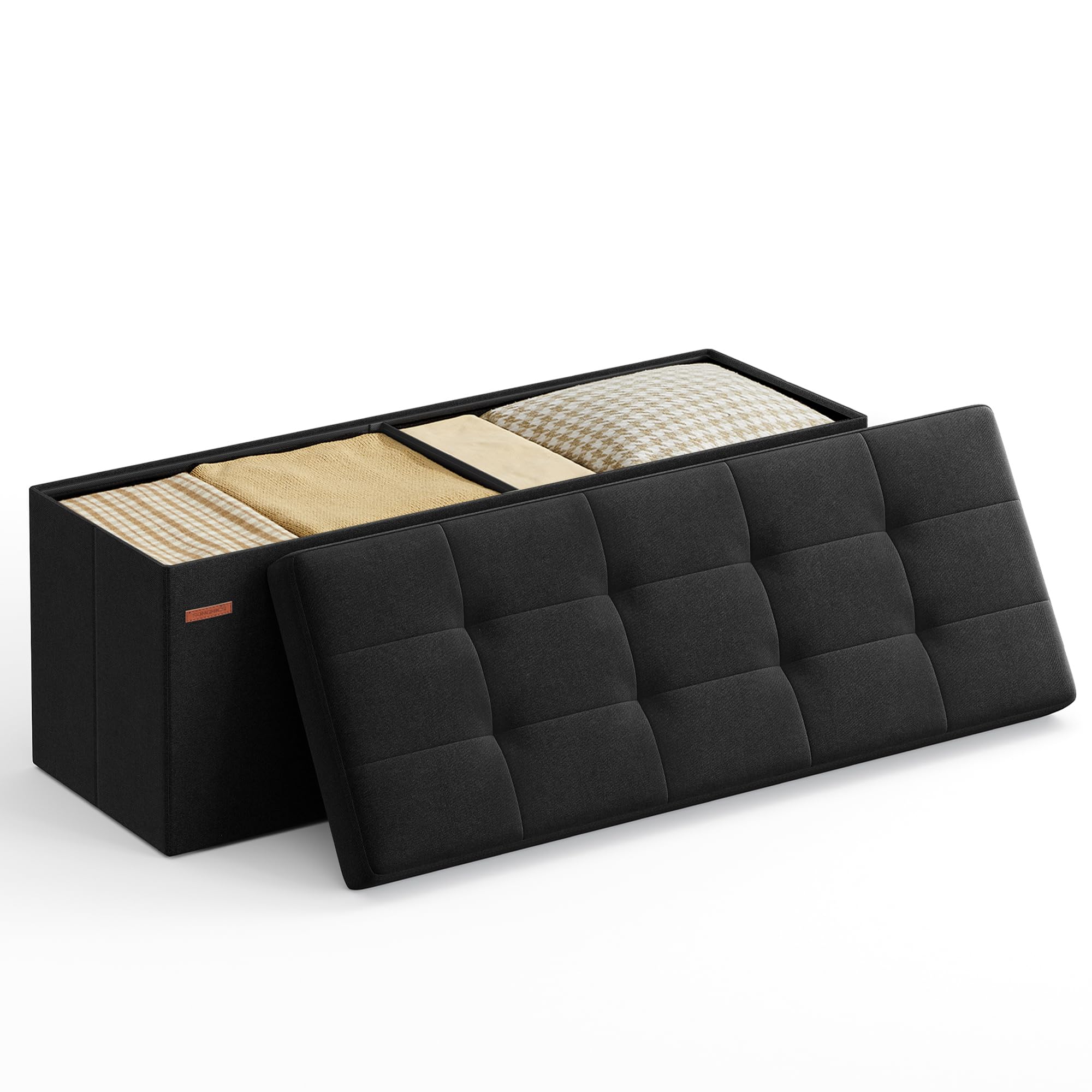 SONGMICS 110 cm Folding Storage Ottoman Bench, Padded Seat 🍁 All In One Marketplace Canada