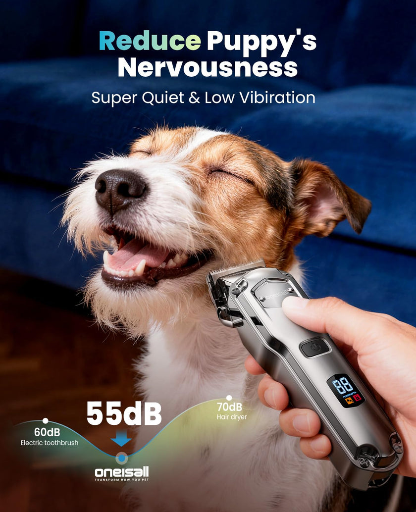 oneisall Dog Clippers for Grooming for Thick Heavy Coats/Low Noise Rechargeable Cordless Pet Shaver with Stainless Steel Blade/Waterproof Dog Shaver for Dogs Pets and Animals 🍁 All In One Marketplace Canada