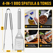 34Pcs BBQ Grill Accessories Tools Set, 16 Inches Stainless Steel Grilling Tools with Carry Bag, Thermometer, Grill Mats for Camping/Backyard Barbecue, Grill Tools Set for Men Women 🍁 All In One Marketplace Canada