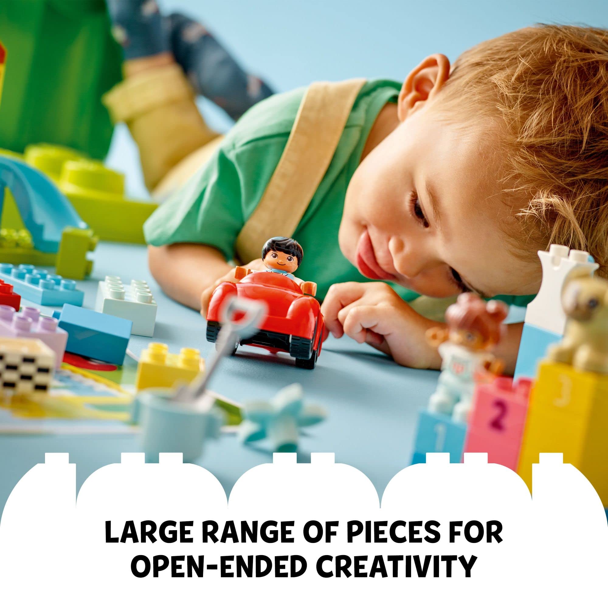 LEGO DUPLO Classic Deluxe Brick Box 10914 Starter Set - Features Storage Box, Bricks, Duplo Figures, Dog, and Car, Creative Play, Great Early Learning Toy for Toddlers Ages 18+ Months 🍁 All In One Marketplace Canada