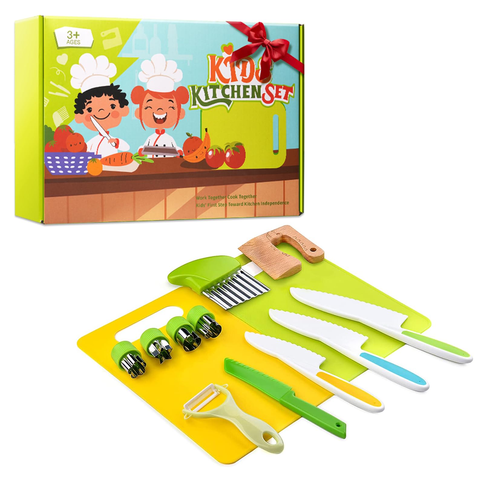Montessori Kitchen Tools for Toddlers-Kids Cooking Sets Real-Toddler Safe Knives Set (13pcs) 🍁 All In One Marketplace Canada