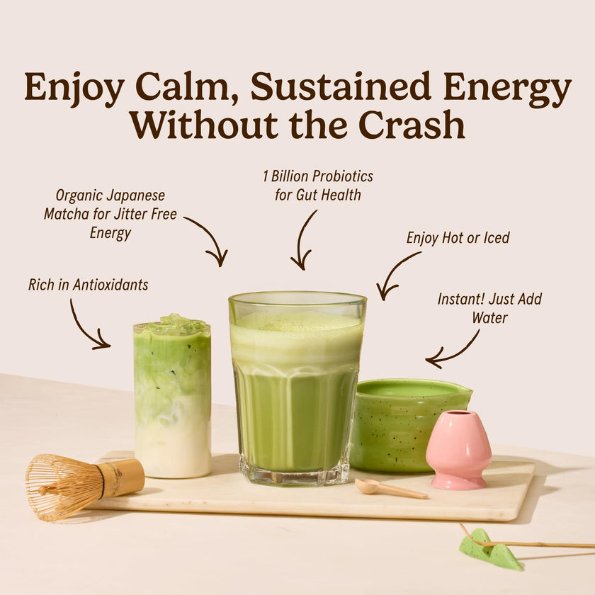 Organic Traditions Matcha Latte Powder, Japanese Matcha Green Tea With Coconut Milk, Naturally Occurring Caffeine And L Theanine, Lightly Sweetened Instant Latte Drink With Probiotics, 150g / 5.3oz 🍁 All In One Marketplace Canada