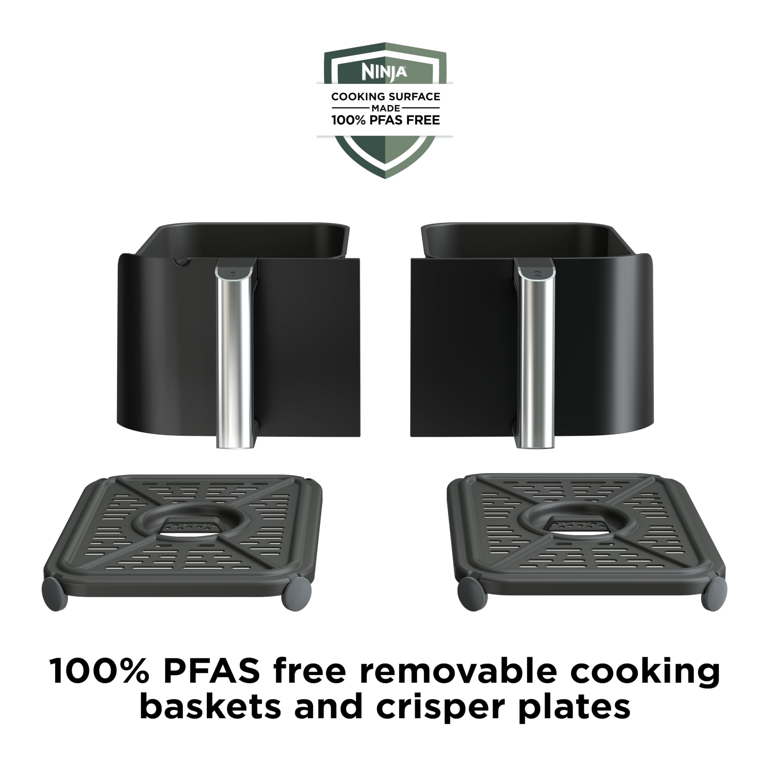 Ninja Foodi 10 QT 6-in-1 DualZone Smart XL Air Fryer, 2 Independent 5QT Baskets, Smart Cook Thermometer, Match Cook, Smart Finish, Air Fry, Roast, Bake, Dehydrate, Reheat, Grey, DZ550 🍁 All In One Marketplace Canada