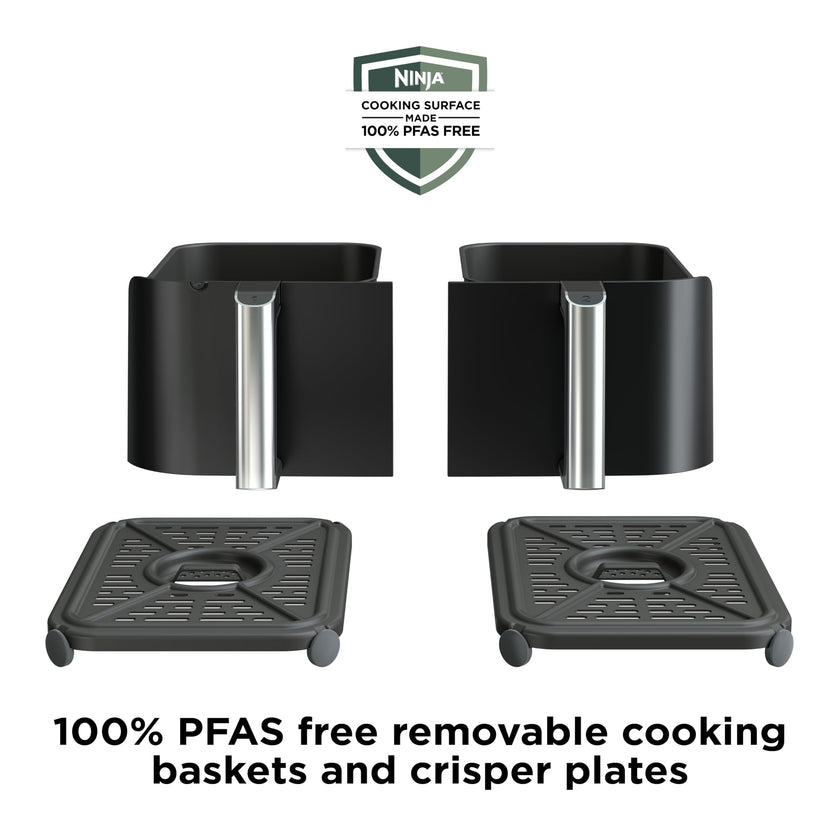 Ninja Foodi 10 QT 6-in-1 DualZone Smart XL Air Fryer, 2 Independent 5QT Baskets, Smart Cook Thermometer, Match Cook, Smart Finish, Air Fry, Roast, Bake, Dehydrate, Reheat, Grey, DZ550 🍁 All In One Marketplace Canada