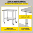 VEVOR Stainless Steel Work Table with Wheels 24 x 30 Prep Table with casters Heavy Duty Work Table for Commercial Kitchen Restaurant Business 🍁 All In One Marketplace Canada