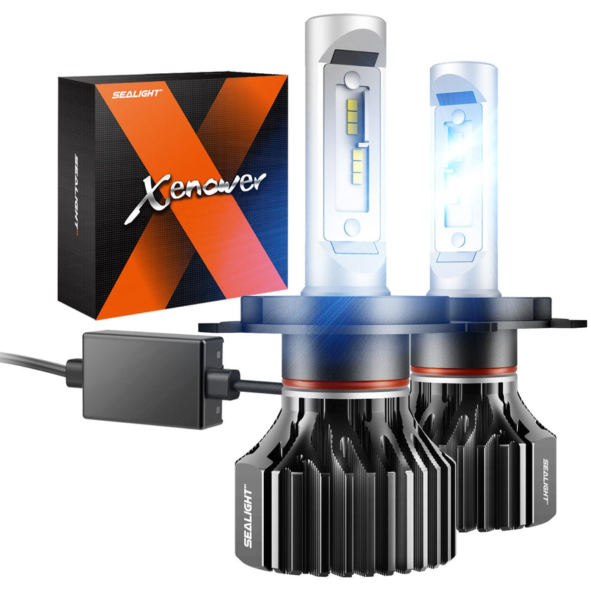 SEALIGHT H4/9003/HB2 LED Headlight Bulbs 50000 Lumens 800% Brightness, X1 Dual High/Low Beam LED Headlights Conversion Kit, 6000K Xenon White, H4 Halogen Replacement, IP67 Waterproof, Pack of 2 🍁 All In One Marketplace Canada
