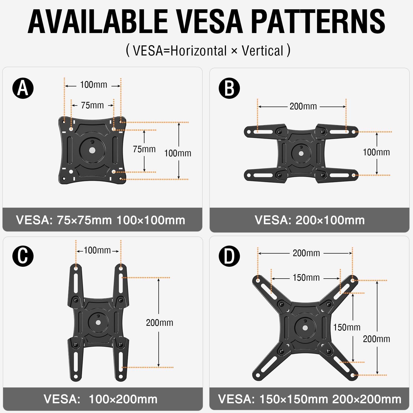 ELIVED Full Motion TV Monitor Wall Mount for Most 14-42 Inch LED LCD Flat Screen TVs & Monitors, Swivel Tilt Extension Rotation TV Mount Bracket Max VESA 200x200mm, up to 44 lbs 🍁 All In One Marketplace Canada