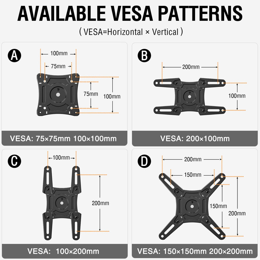 ELIVED Full Motion TV Monitor Wall Mount for Most 14-42 Inch LED LCD Flat Screen TVs & Monitors, Swivel Tilt Extension Rotation TV Mount Bracket Max VESA 200x200mm, up to 44 lbs 🍁 All In One Marketplace Canada