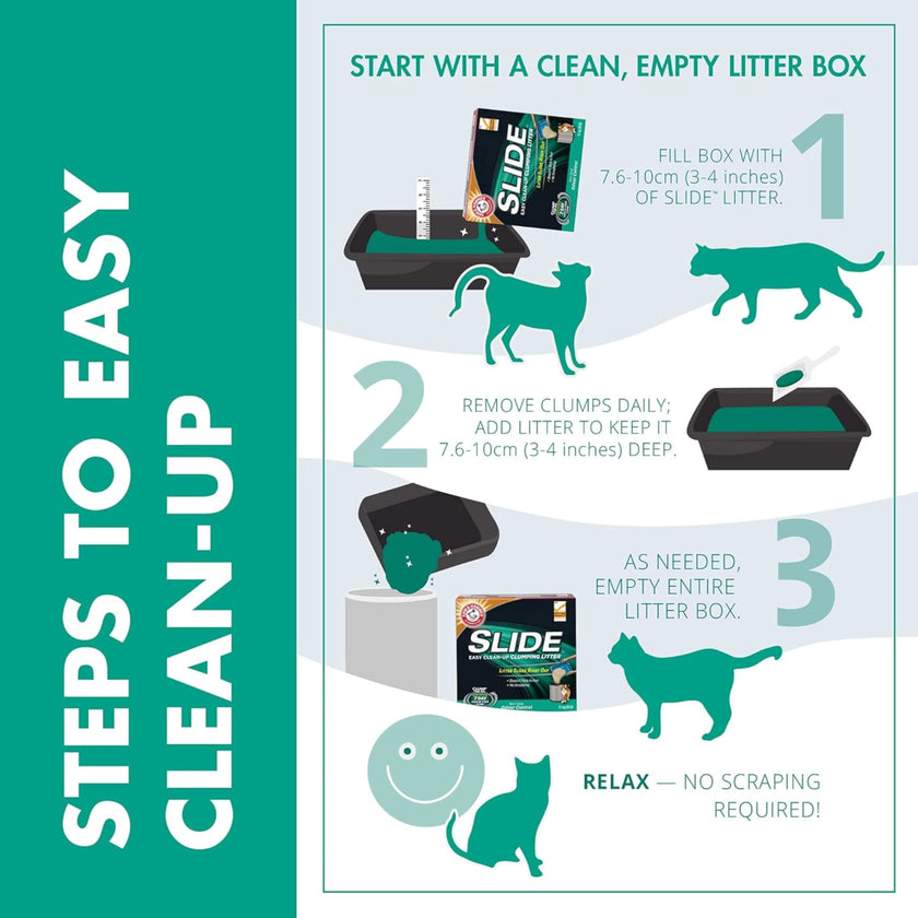ARM & HAMMER Cat Litter, Clump & Seal Slide, Non-Stop Odour Control, 7 Days of Odour Control, Dust Free, Clumping Clay Litter, 9.1kg (Pack of 1) 🍁 All In One Marketplace Canada