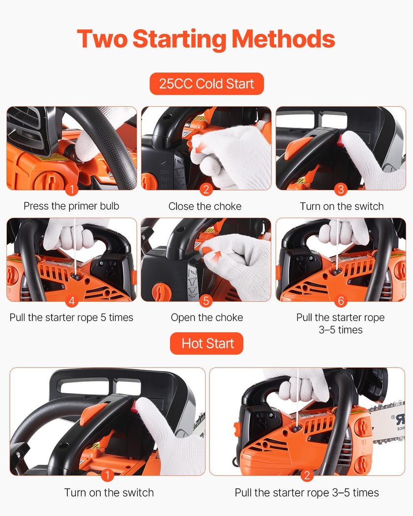 VEVOR Gas Chainsaw, 25.4CC 12