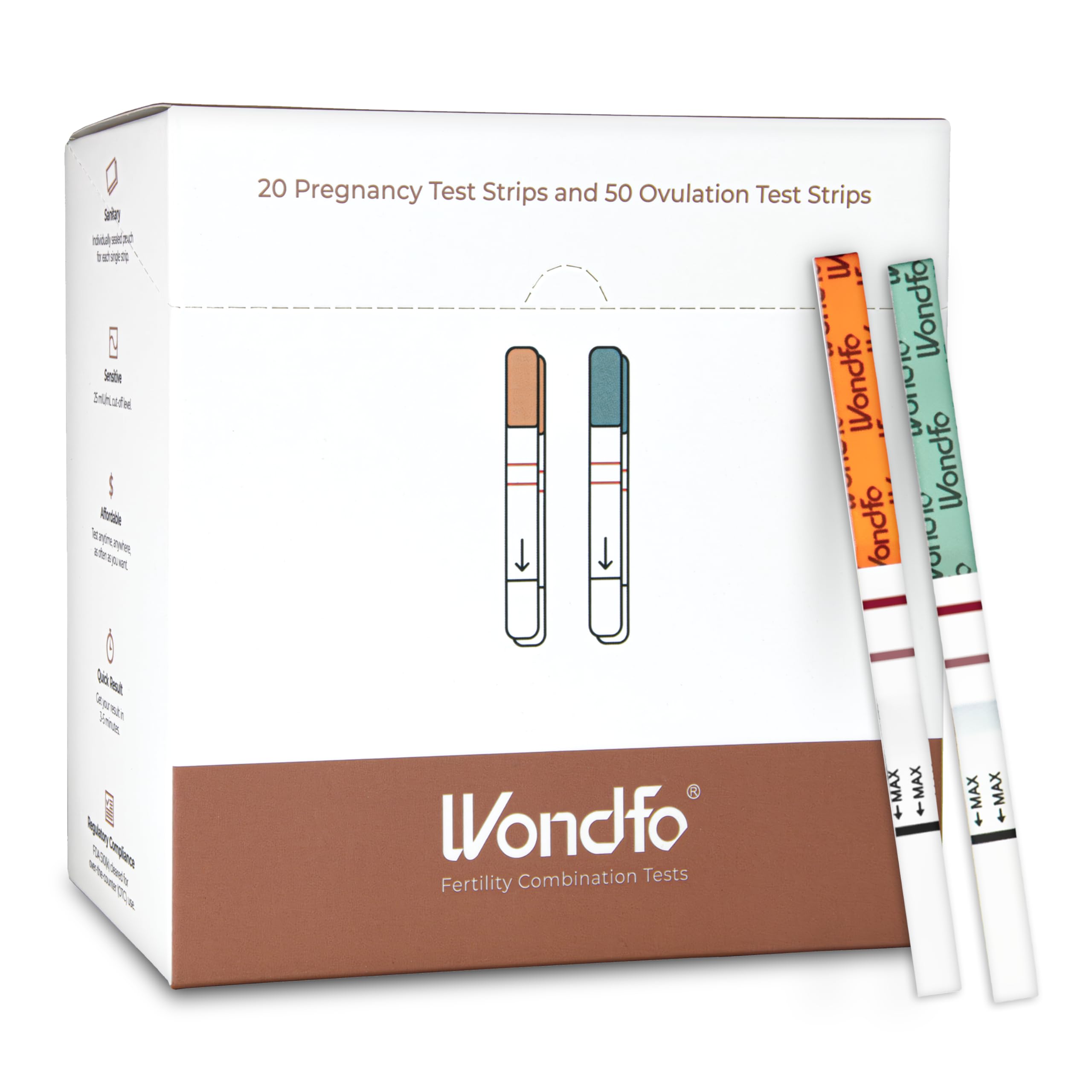 Wondfo 50 Ovulation and 20 Pregnancy Test Strips Kit - Highly Sensitive and Fast at Home Self-Checking Fertility Predictor Kit, Pack of 70 🍁 All In One Marketplace Canada