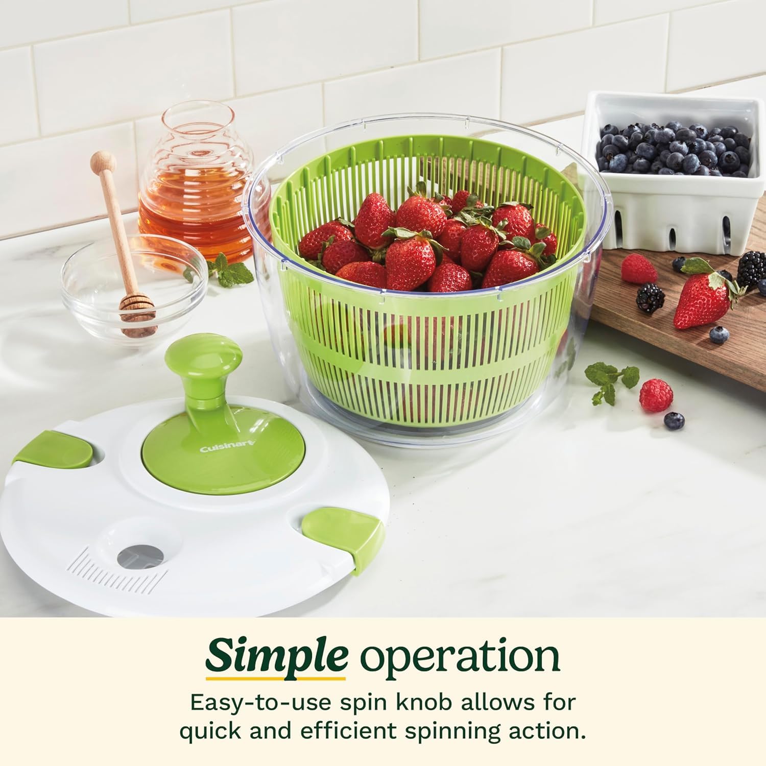 Cuisinart Salad Spinner with Easy-to-Spin Knob, 5-Qt Capacity (CTG-00-SASC) 🍁 All In One Marketplace Canada