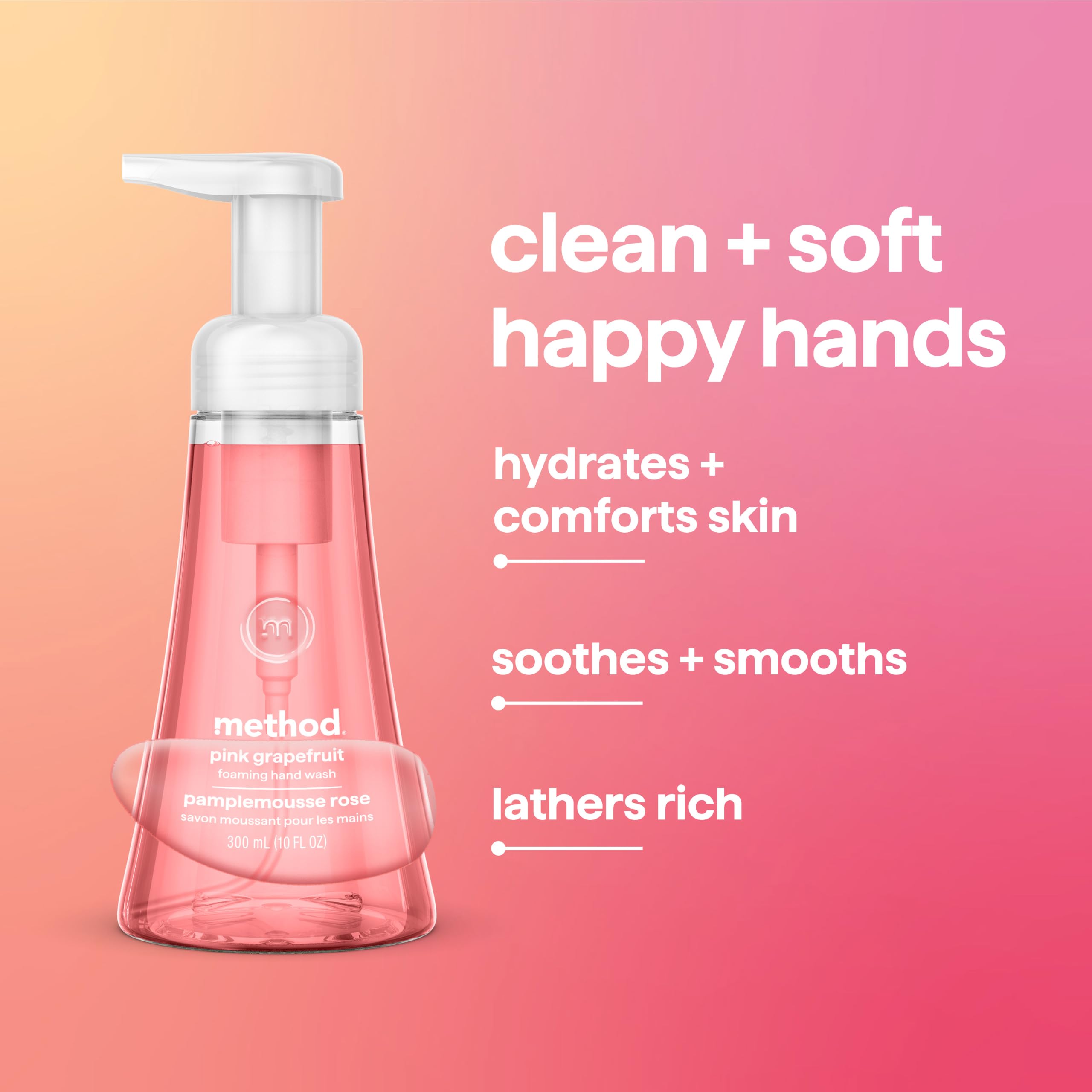 Method Foaming Hand Soap, Biodegradable Formula with Foaming Soap Dispenser Made of 100% Recycled Plastic, Pink Grapefruit Scent, 300 ml Soap Pump Bottles, 6 Pack 🍁 All In One Marketplace Canada
