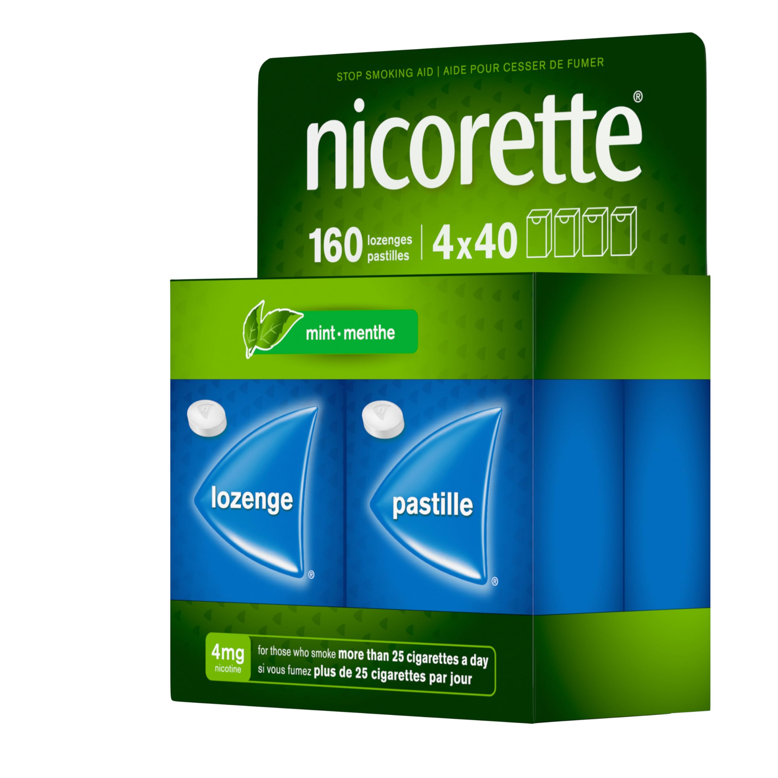 Nicorette 4mg Mint Nicotine Lozenges – Quit Smoking Aid, 160 Count 🍁 All In One Marketplace Canada