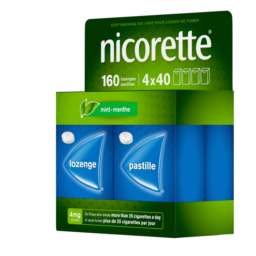 Nicorette 4mg Mint Nicotine Lozenges – Quit Smoking Aid, 160 Count 🍁 All In One Marketplace Canada