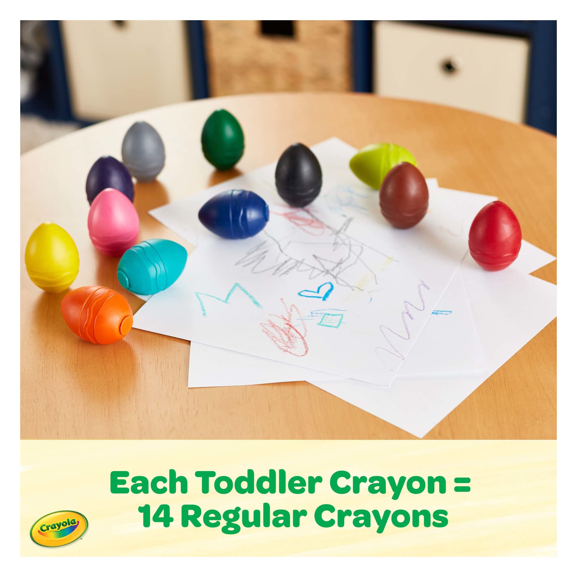 Crayola Egg Crayons (12ct), Jumbo Washable Crayons, Toddlers Crayons, Art Supplies for Kids 12 Months & Up 🍁 All In One Marketplace Canada