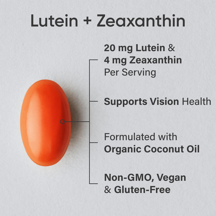 Sports Research® Vegan Lutein + Zeaxanthin (20mg) with Organic Coconut Oil for Better Absorption - Supports Vision & Eye Health - Vegan Certified & Non-GMO Verified (120 Softgels) 🍁 All In One Marketplace Canada