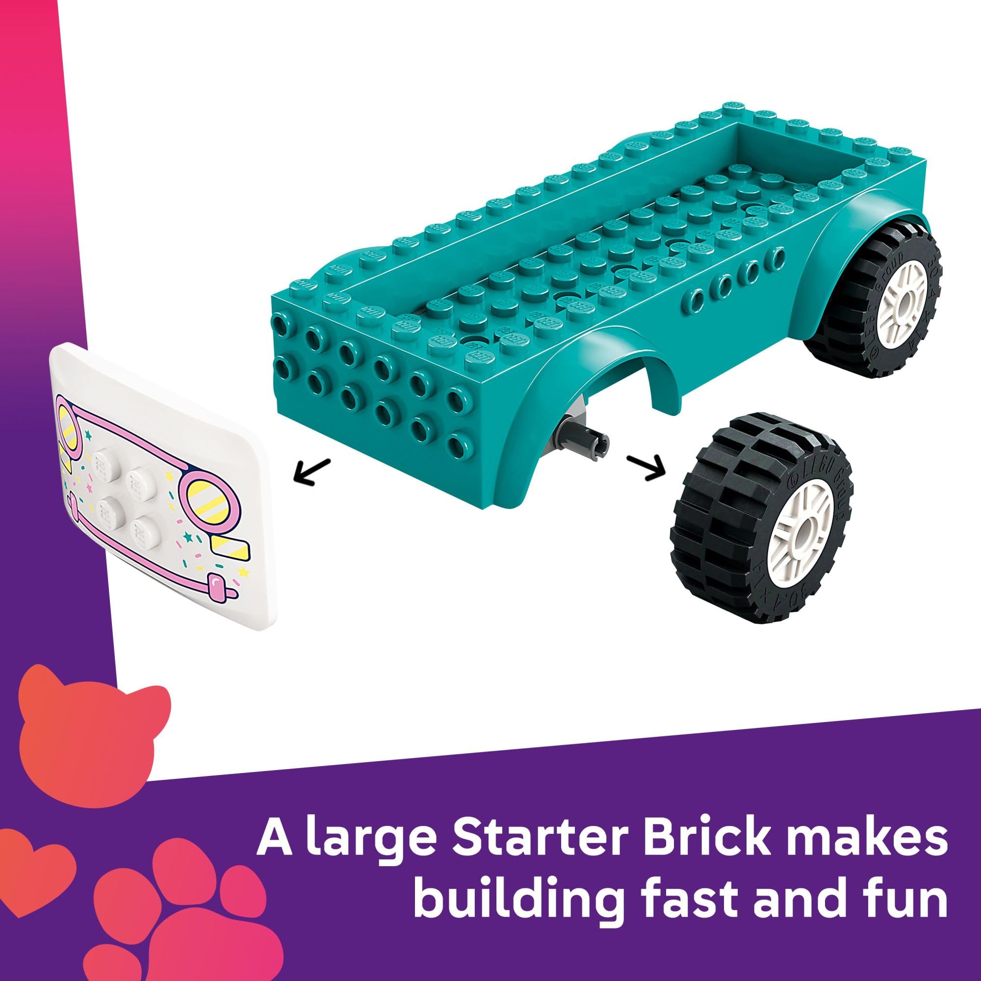 LEGO Friends Heartlake City Ice Cream Truck Toy - Building Toy Pretend Play Set for Kids, Girls and Boys, Ages 4+ - Preschool Building Blocks with 2 Minidolls and Rabbit Figure - 42644 🍁 All In One Marketplace Canada