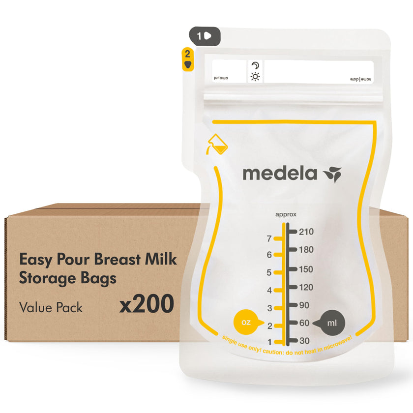 Medela Easy Pour Disposable Breast Milk Storage Bags, 7 oz/210 ml Capacity, Leakproof Design with Milk Protection, Made Without BPA, Pack of 200 🍁 All In One Marketplace Canada