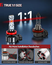 Torchbeam H11 H9 H8 LED Headlight Bulbs, 1000% Super Brightness, 1:1 Mini Size H11 LED Bulbs, 6500K Cool White H9 H8 Halogen Replacement, Canbus Ready, Plug and Play, Pack of 2 🍁 All In One Marketplace Canada