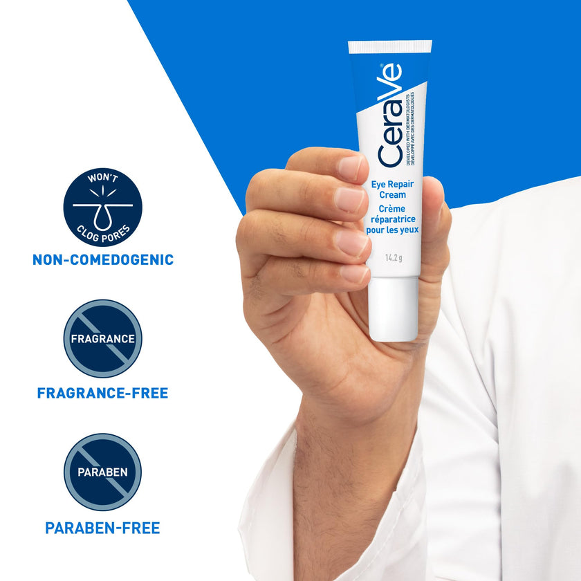 CeraVe EYE CREAM with Hyaluronic Acid for Under Eye Dark circles & Puffiness, Ophthalmologist Tested for Sensitive Eye Area, Fragrance Free, 14.2 Grams 🍁 All In One Marketplace Canada
