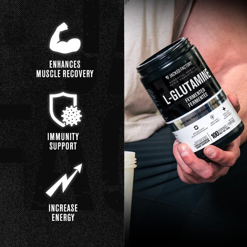 L-Glutamine Powder 500g, 100 Servings - Vegan Fermented L Glutamine for Post Workout Muscle Recovery, Immunity, Digestive Health - Tested & Trusted, No Artificial Fillers - Unflavored 🍁 All In One Marketplace Canada