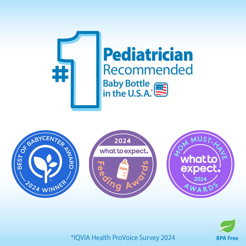 Dr. Brown’s Natural Flow Anti-Colic Options+ Wide-Neck Baby Bottles 9 oz/270 mL, with Level 1 Slow Flow Nipple, 4 Pack, 0m+ 🍁 All In One Marketplace Canada
