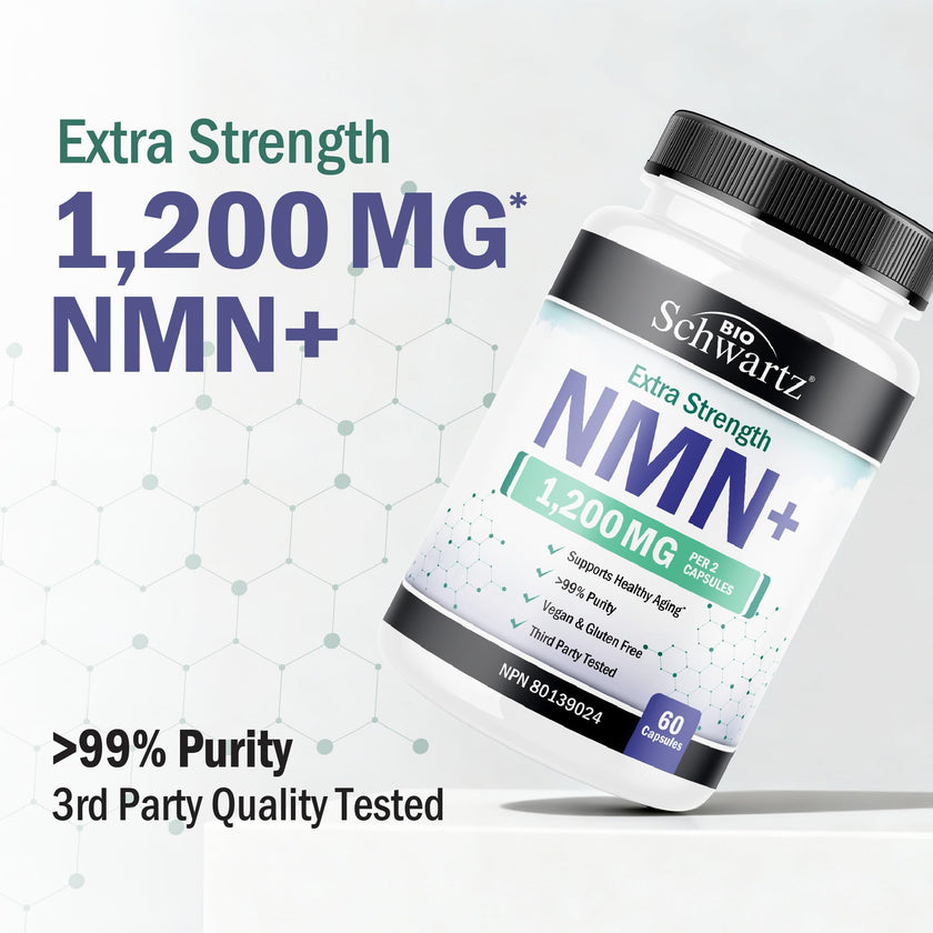 NMN Supplement 1200mg | Extra Strength | NAD+ Precursor for Healthy Aging, Cellular Energy & Longevity Support | 99% Purity | NMN Supplement Canada Made, Third-Party Tested & Vegan | 60 Capsules 🍁 All In One Marketplace Canada
