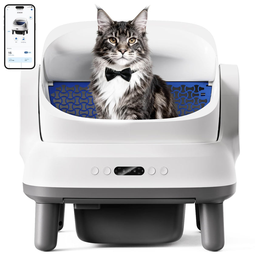 Happypaw Open-Top Self Cleaning Litter Box - Large Capacity Automatic Litter Box for Multiple Cats with Safety Protection, App Control, Odor-Free, Anti-Leakage Material, Includes Trash Bags 🍁 All In One Marketplace Canada