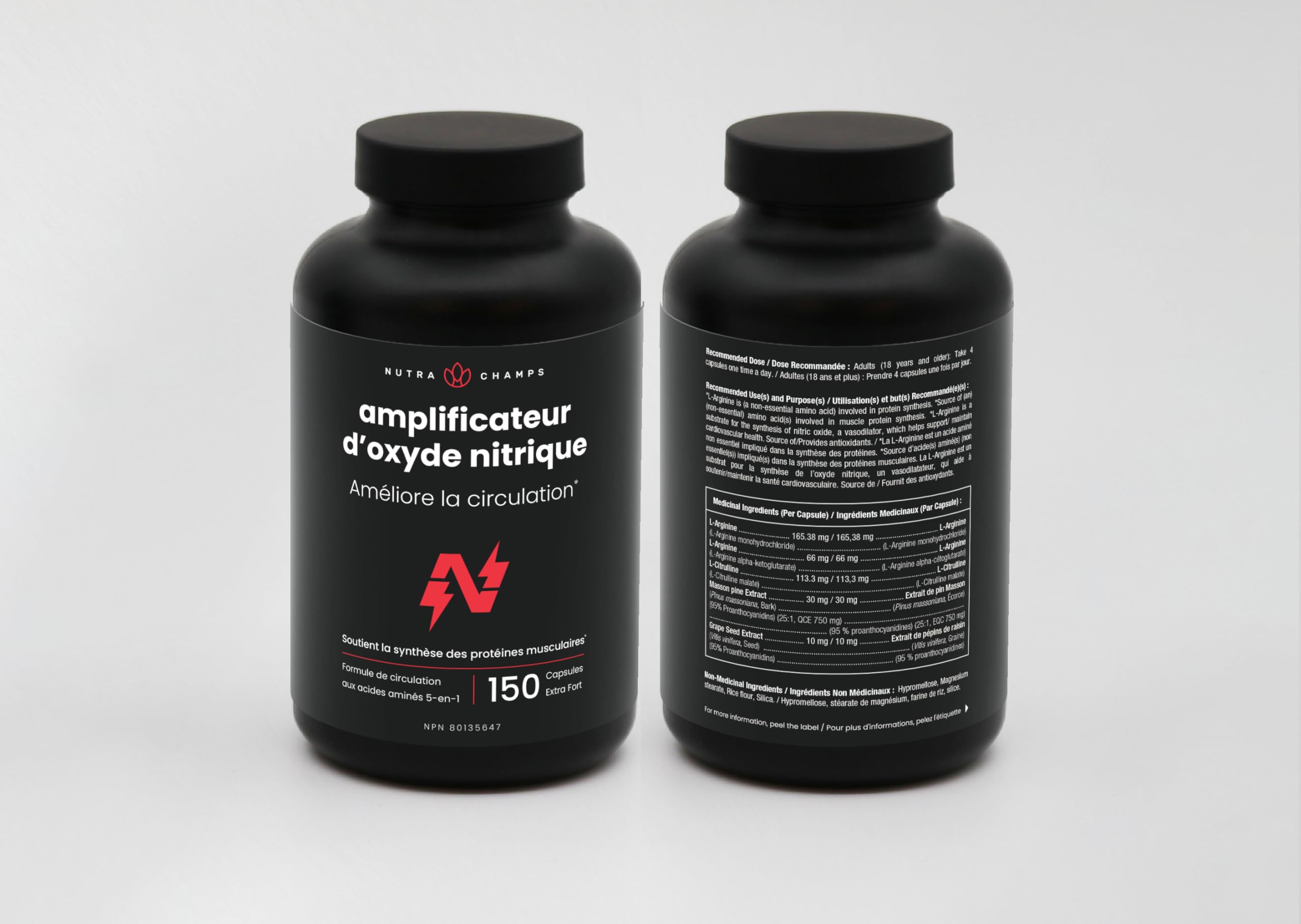 Nitric Oxide Supplement – L-Arginine, L-Citrulline Malate, AAKG, Pine Bark & Grape Seed Extract – Extra Strength Nitric Oxide Booster for Men – Supports Energy, Circulation, Stamina (Pack Of 1) 🍁 All In One Marketplace Canada