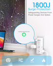 Surge Protector Outlet Extender - with Rotating Plug, 6 AC Multi Plug Outlet with 4 USB Ports (2 USB C), 1800 Joules, 3-Sided Swivel Power Bar with Spaced Splitter for Home, Office, Travel 🍁 All In One Marketplace Canada