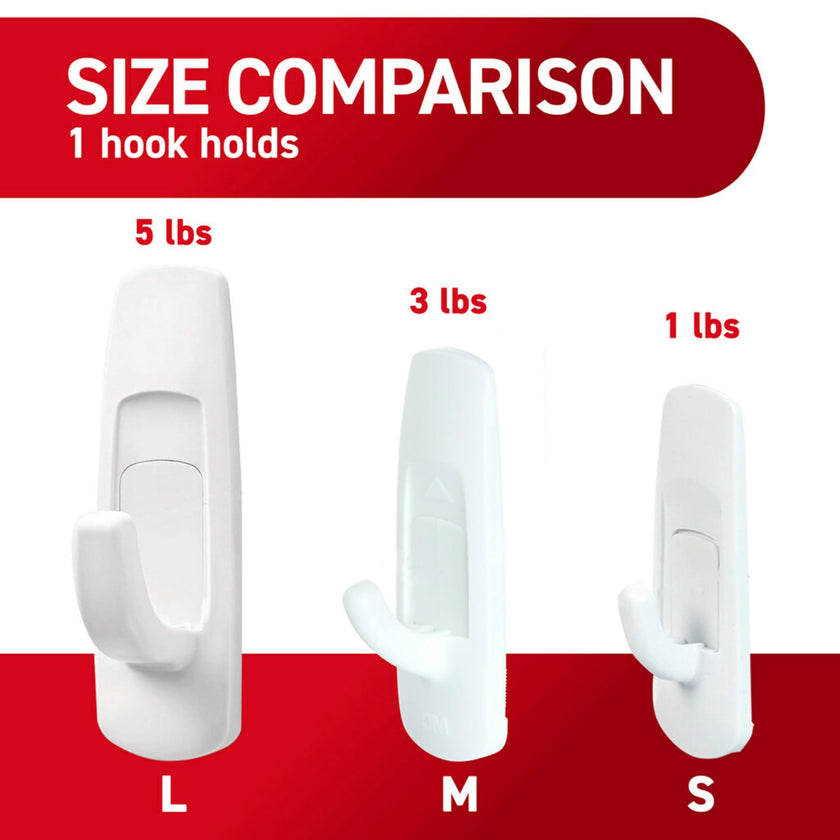Command Large Utility Hooks, Damage Free Hanging Wall Hooks with Adhesive Strips, No Tools Wall Hooks for Hanging Back to School Dorm Organizers, 7 White Hooks and 12 Command Strips 🍁 All In One Marketplace Canada