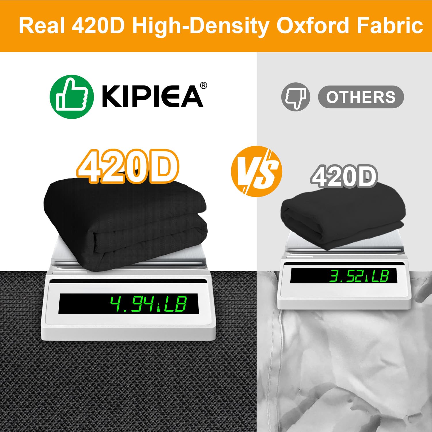 Kipiea Rectangular Patio Furniture Cover, Outdoor Table Chair Set Covers, Waterproof&Anti-UV General Seat Cover,98