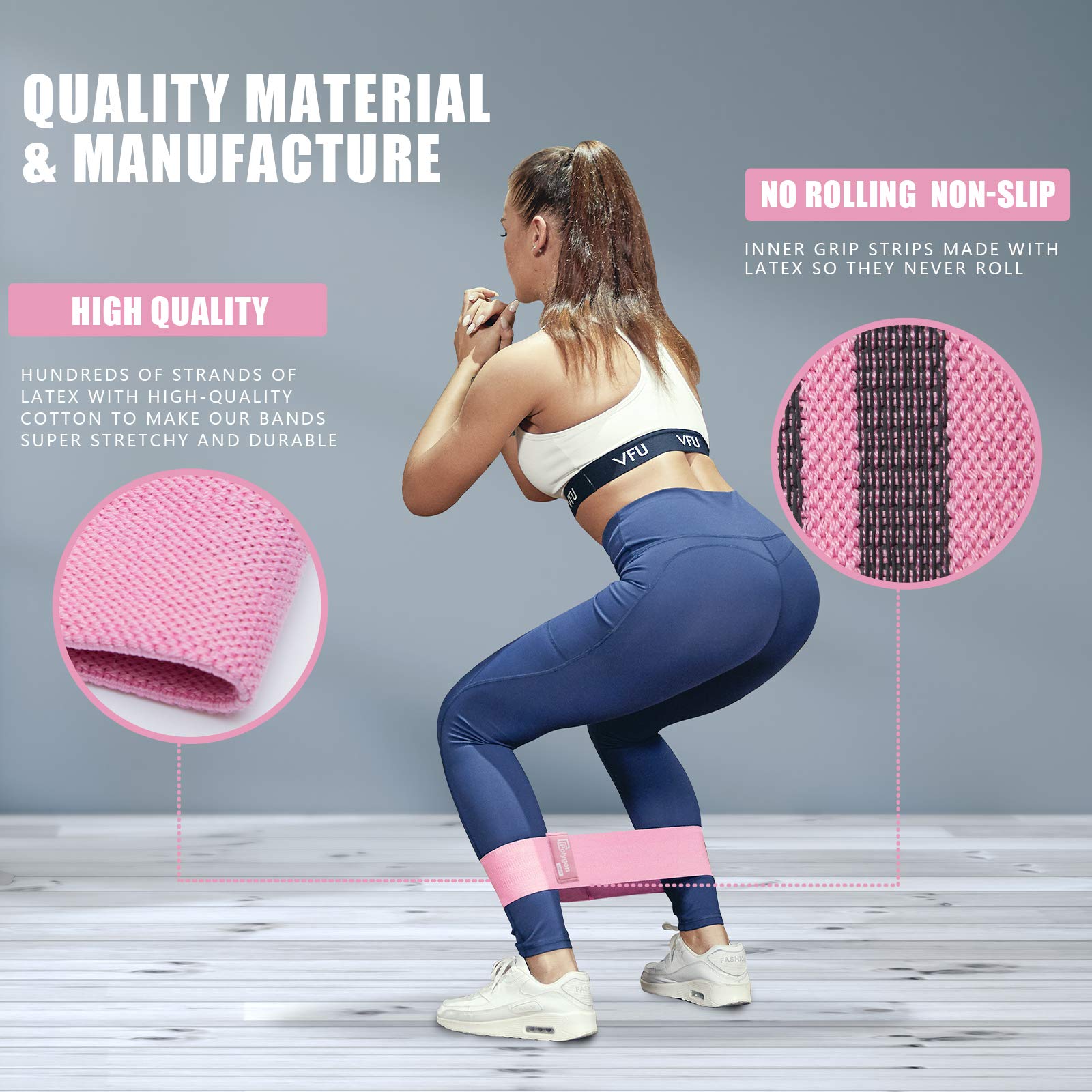 Polygon Resistance Exercise Bands, Polygon Fabric Non Slip Hip Bands for Squats, Legs, Butt, Thigh and Hip Workout, Thick Wide Fitness Loop for Men & Women. Workout Guide Included (Set of 3) 🍁 All In One Marketplace Canada