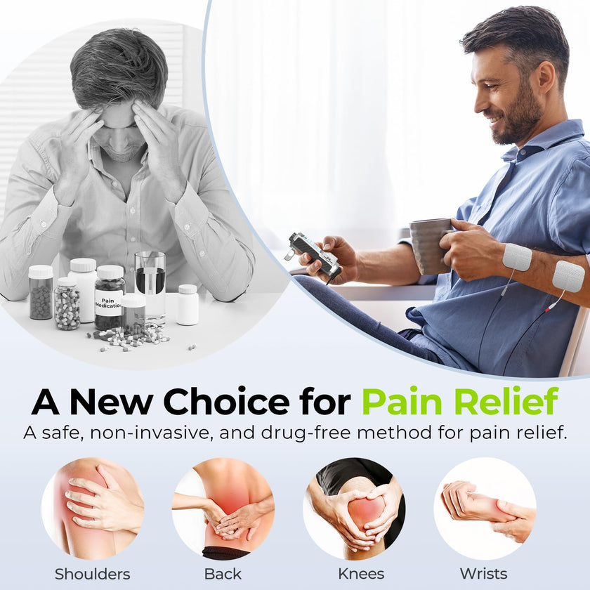AUVON Rechargeable TENS Machine EMS Muscle Stimulator, Digital TENS Unit with 8 Customizable Modes, Electronic Massager for Sciatica, Shoulder & Back Pain Relief, 12 Pads, A Carry Case 🍁 All In One Marketplace Canada