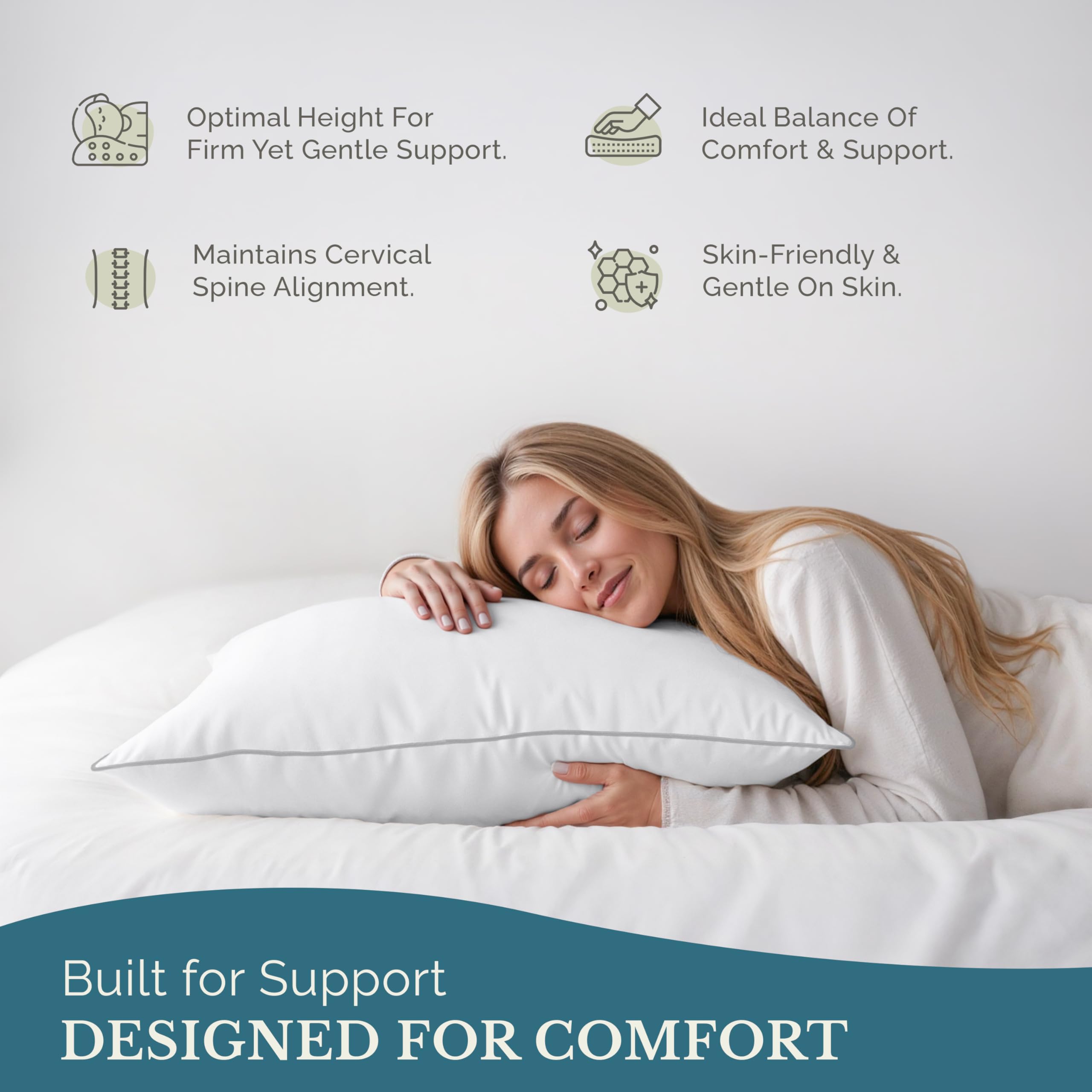 Casa Platino Bed Pillows Standard Size 4 Pack (20x26) - Down Alternative Sleeping Pillows, Hotel Quality, Hypoallergenic & Supportive for Side & Back Sleepers 🍁 All In One Marketplace Canada