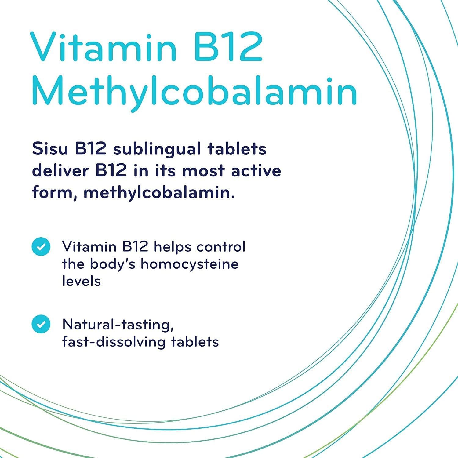 Sisu Vitamin B12 1000 mcg Methylcobalamin Sublingual Tablets, Unflavoured, 180 Tablets, Supports Energy Metabolism and Red Blood Cell Formation 🍁 All In One Marketplace Canada