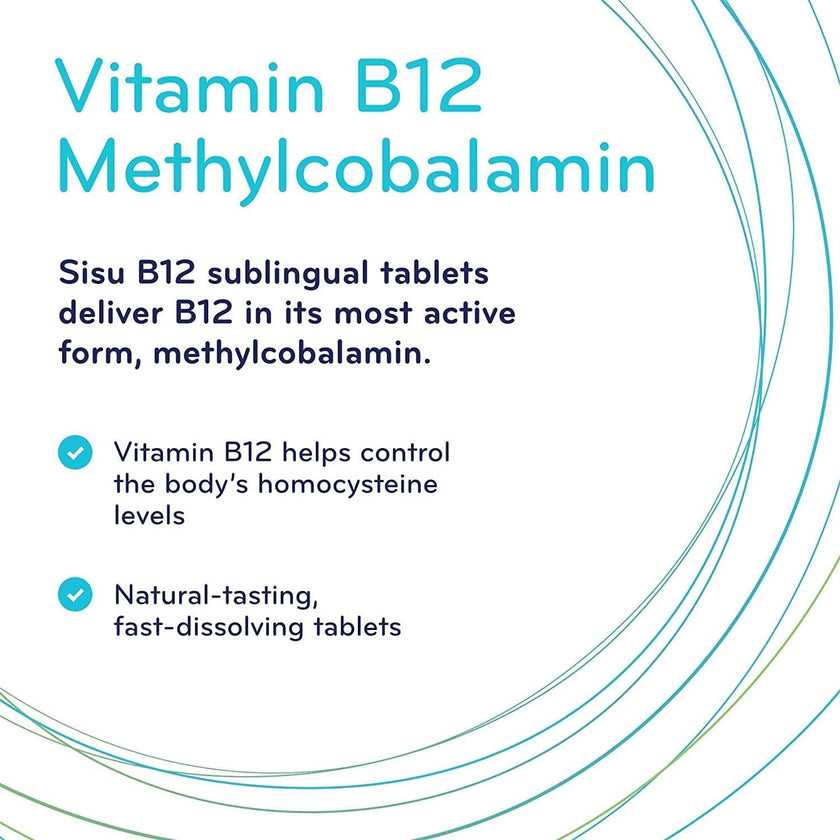 Sisu Vitamin B12 1000 mcg Methylcobalamin Sublingual Tablets, Unflavoured, 180 Tablets, Supports Energy Metabolism and Red Blood Cell Formation 🍁 All In One Marketplace Canada