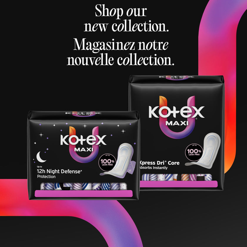Kotex Overnight Maxi Pads With Wings, Unscented, 78 Count 🍁 All In One Marketplace Canada