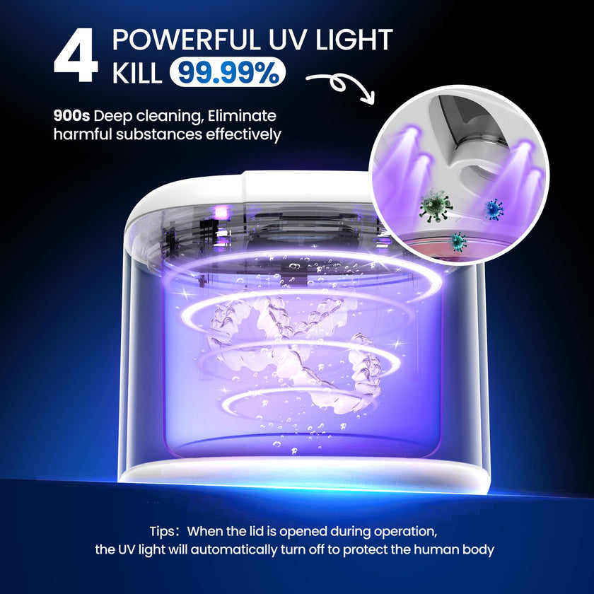 Ultrasonic Retainer Cleaner Machine, Upgraded 45kHz Ultrasonic Cleaner for Mouth Guard Braces, Night Guards, Toothbrush Heads & Jewlery with 200ML, 4 Modes and Digital Timer Dental Cleaning Pod (White) 🍁 All In One Marketplace Canada